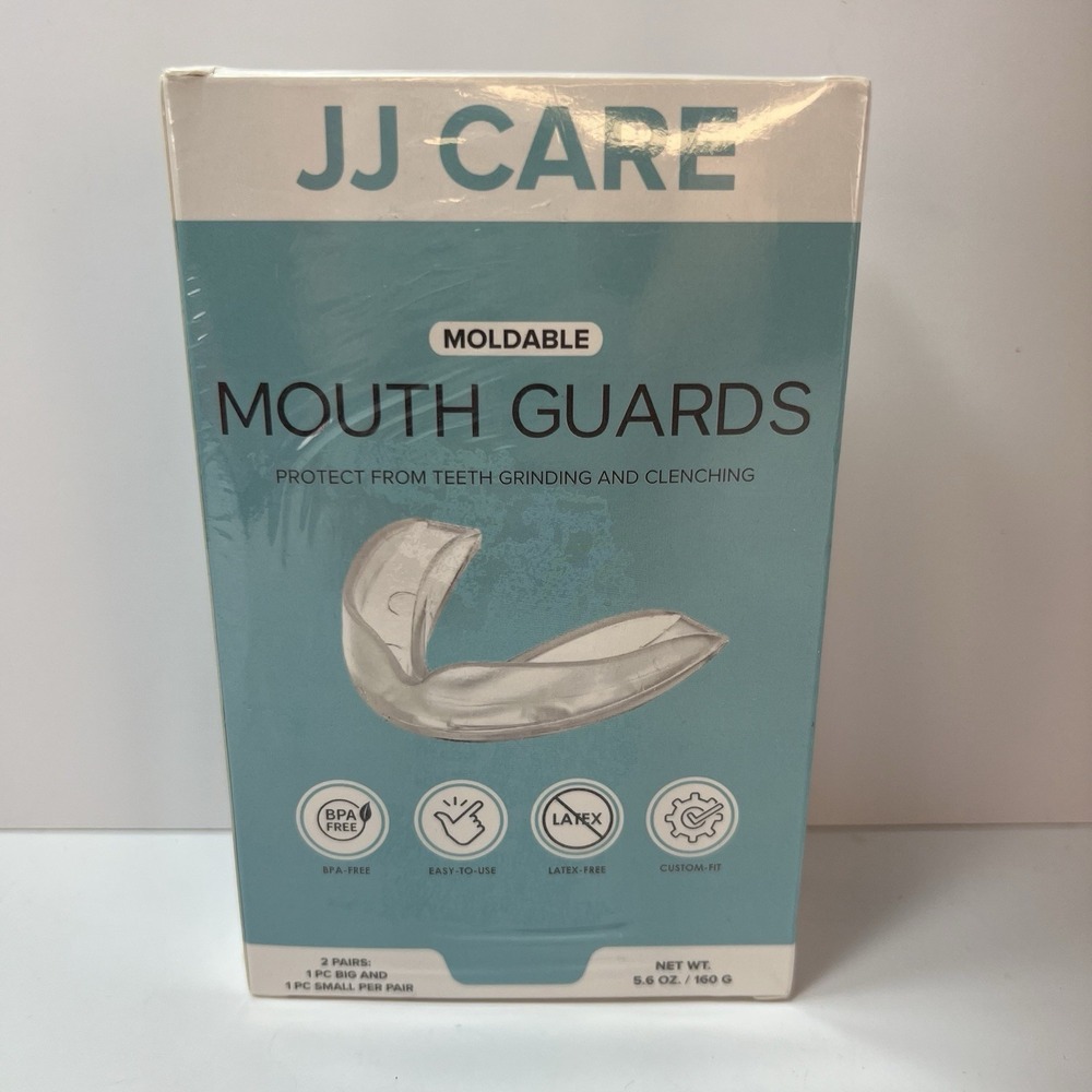 JJ CARE Mouth Guards Unisex OS Clear NEW Moldable 2 Pairs Teeth Grinding EVA